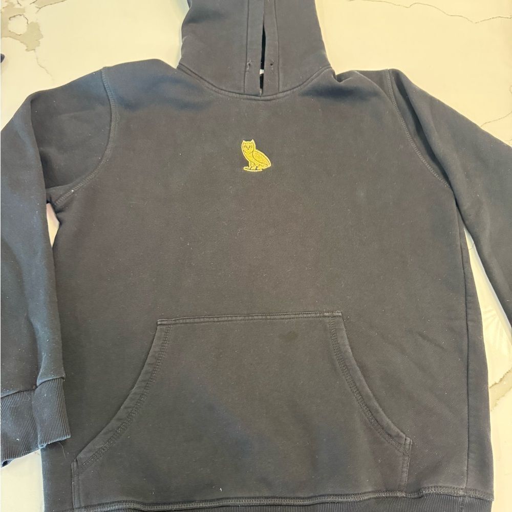 OVO Black Hoodie with Yellow Owl Logo